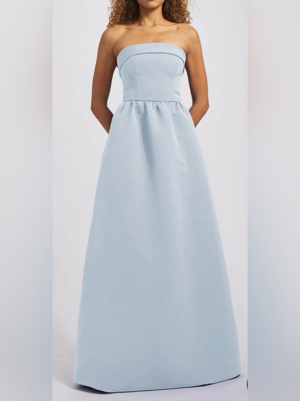 Amsale Rene - Strapless Ice Blue Bridesmaids Dress